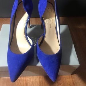 Jessica Simpson royal blue stalletos